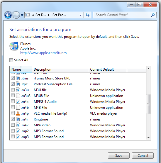 Set Default Program for Specific File extension